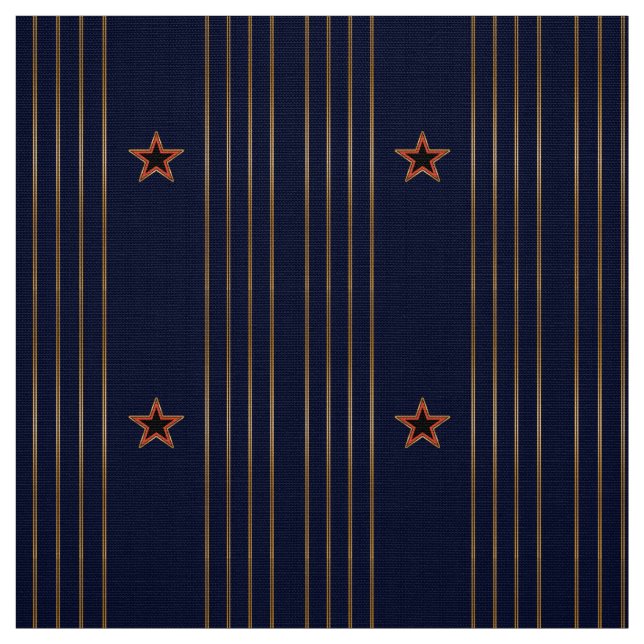 Tissu Art déco patriotique - Gold Stripes Red Star sur N (Échantillon)
