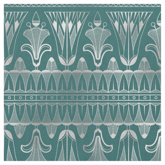 Tissu Art déco Turquoise et argenté (Fermer)