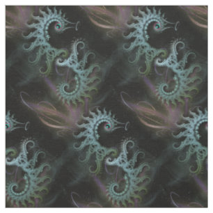 Tissu Art d'hippocampes de fractale
