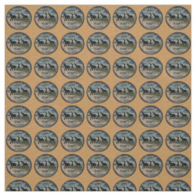 Tissu Art Eléphant Africain (Échantillon)