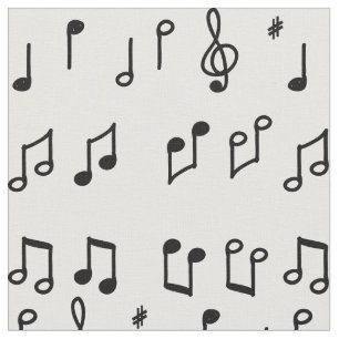 Tissu Art en ligne Black Musical Notes