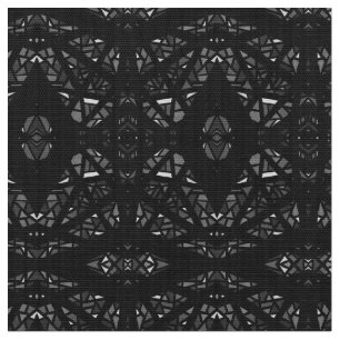 Tissu Art Gouache Abstrait Noir et Blanc Spectroscopique