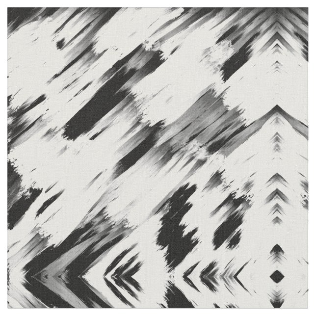Tissu Art moderne Abstrait noir blanc brossé (Fermer)
