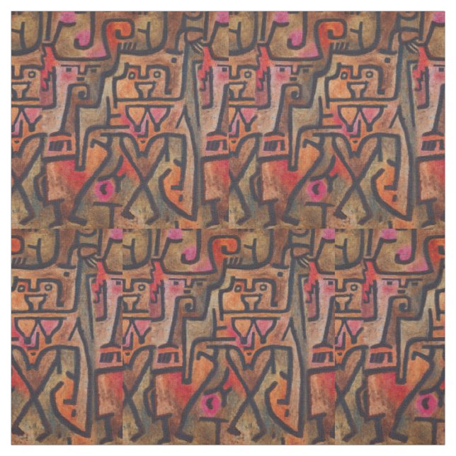 Tissu Art Moderne Expressionniste Abstrait de Forêt de K (Échantillon)