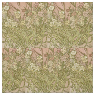 Tissu Art Nouveau Alphonse Mucha Fleurs de carnation flo