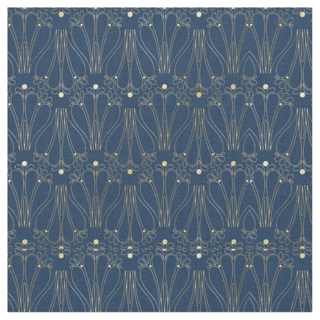 Tissu Art Nouveau. Bleu. (Fermer)