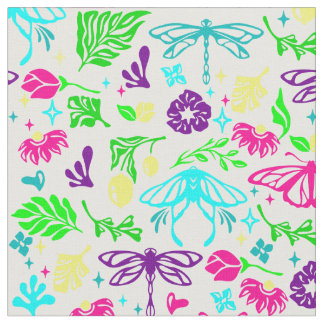 Tissu art nouveau butterfly dragonfly antique floral