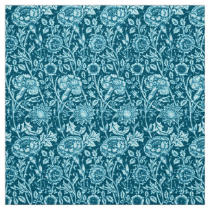 Tissu Art nouveau Carnation Damask, Indigo et Sky Blue