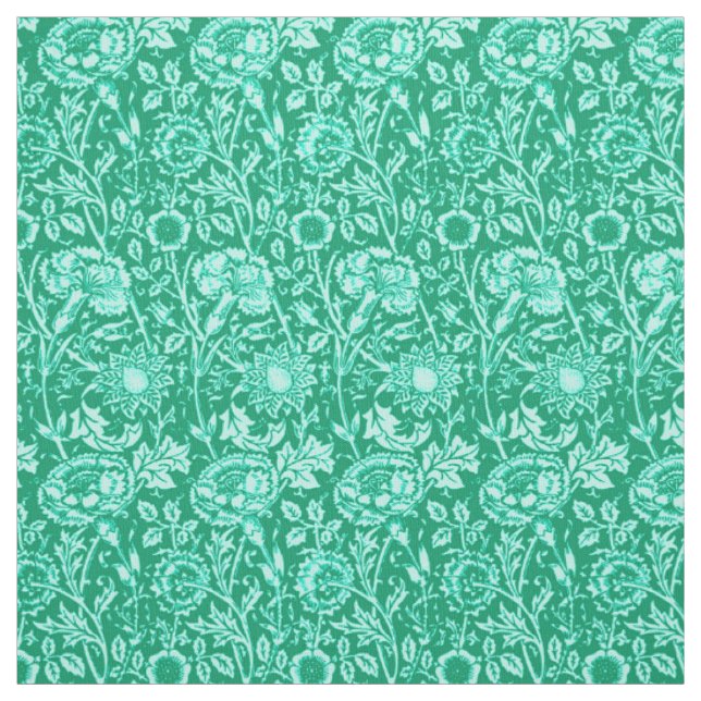 Tissu Art Nouveau Carnation Damask, Turquoise (Échantillon)
