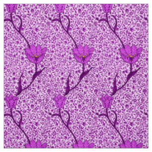 Tissu Art Nouveau Damas de Tulipe, Violet et Orchidée