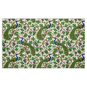 Tissu Art Nouveau de l'ère victorienne Paons Vigne