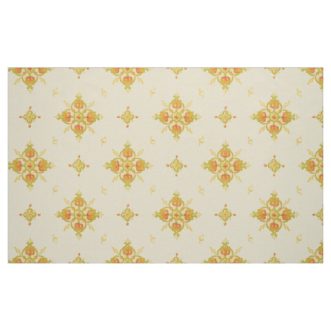 Tissu Art Nouveau Mission Style Bands of Tulips pattern (Fat Quarter)