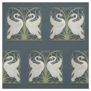 Tissu Art Nouveau Swan Deux Swans
