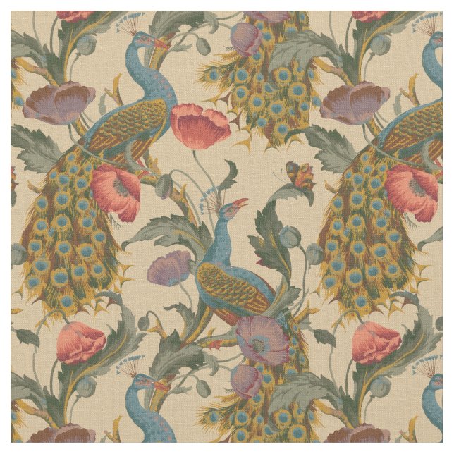 Tissu Art Nouveau vintage 1890 Le Motif Peacock (Fermer)