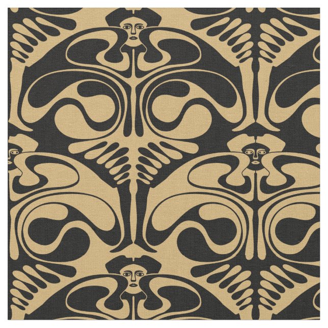 Tissu Art nouveau vintage "Danseurs" par Koloman Moser (Fermer)