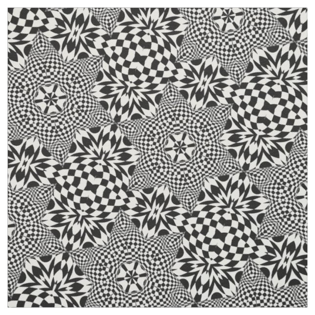 Tissu Art op noir et blanc (Échantillon)