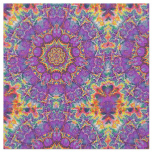 Tissu Art pourpre de kaléidoscope d'arc-en-ciel de fleur