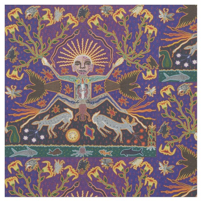 Tissu Art tribal ethnique Boho de déesse aztèque maya (Fermer)