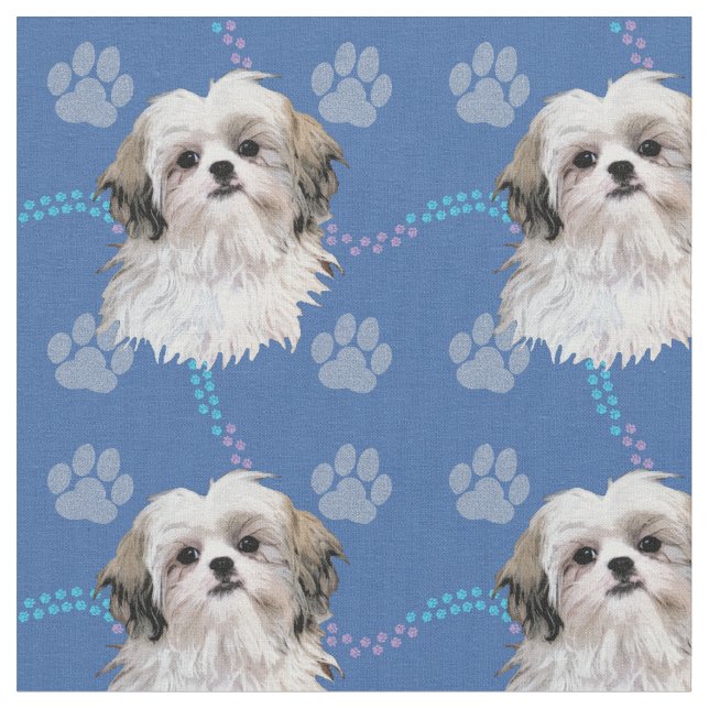 Tissu Artiste Shih Tzu 4 (Fermer)