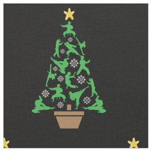 Tissu Arts martiaux féminins - Sapin de Noël de karaté p