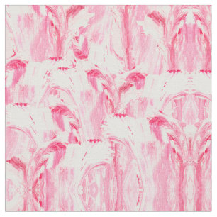 Tissu Artsy Girly Rose Coral Abstrait Floral Peinture