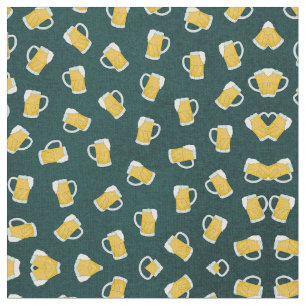 Tissu Artsy moderne Jaune Vert Aquarelle Beer Steins