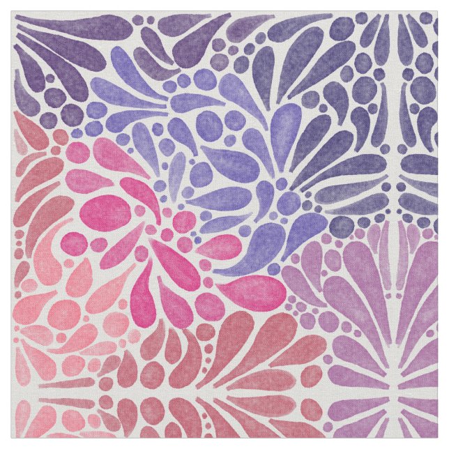 Tissu Artsy rose violet aquarelle Abstrait points Motif (Fermer)