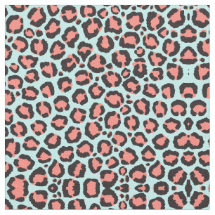 Tissu Artsy Trendy Coral Mint Turquoise Leopard Poster d