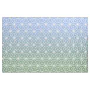 Tissu Asanoha bleu et vert (grande échelle)