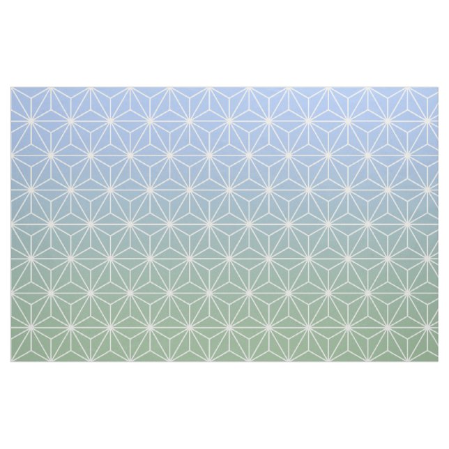 Tissu Asanoha bleu et vert (grande échelle) (Fat Quarter)