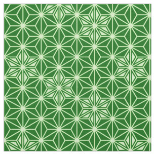 Tissu Asanoha Motif japonais, Emerald and Lime Green