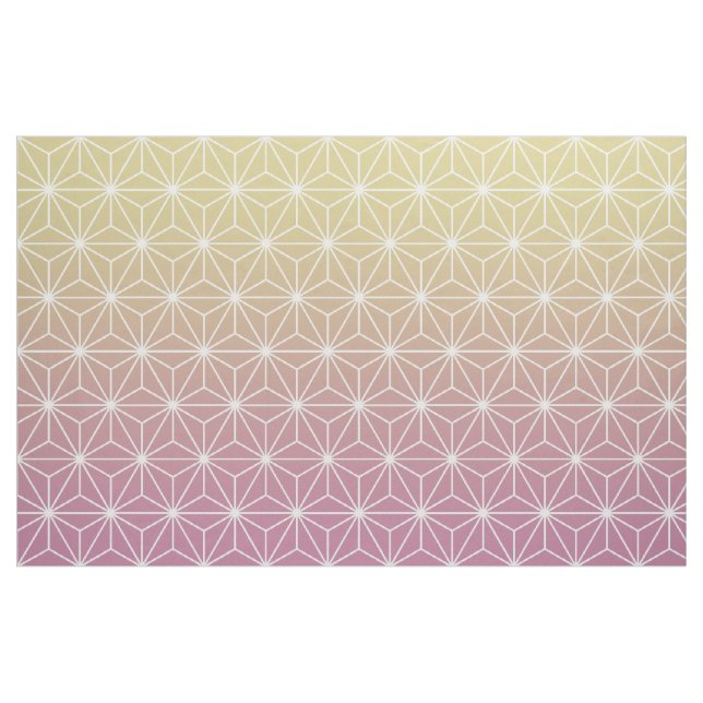Tissu Asanoha rose et jaune (grande échelle) (Fat Quarter)