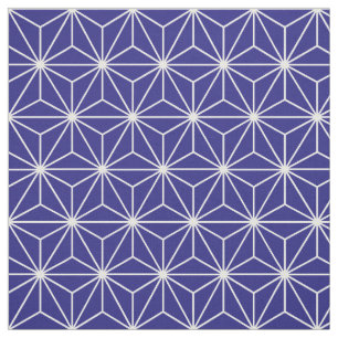 Tissu Asanoha Stars géométriques Bleu foncé