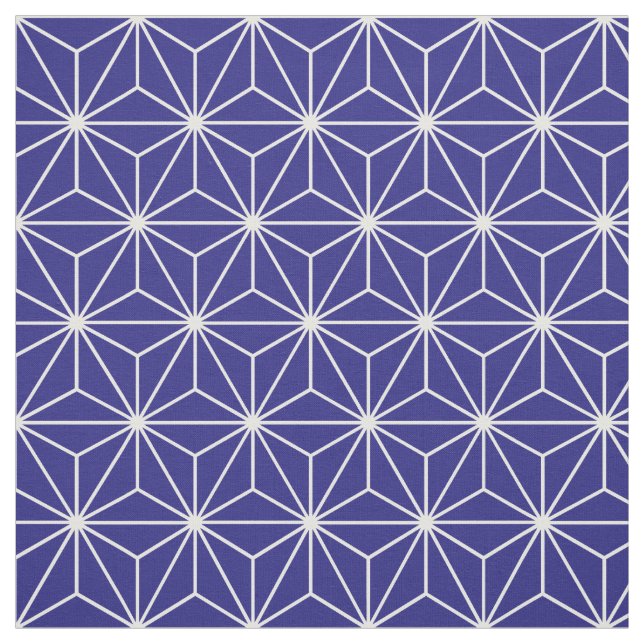 Tissu Asanoha Stars géométriques Bleu foncé (Échantillon)