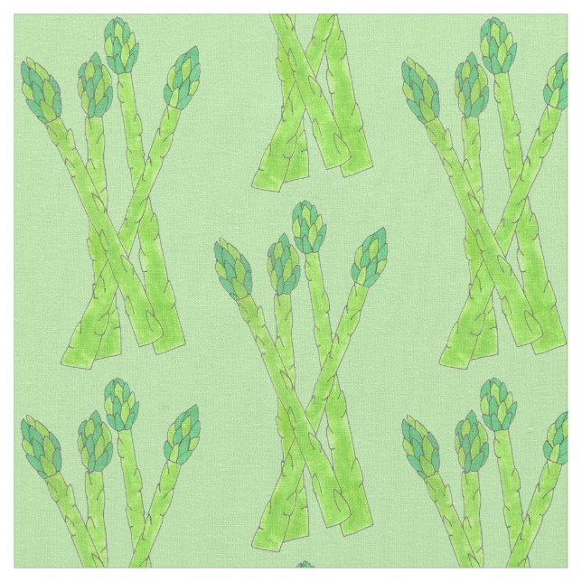 Tissu Asperges vertes Spears Vegetable Garden Veggie Veg (Fermer)