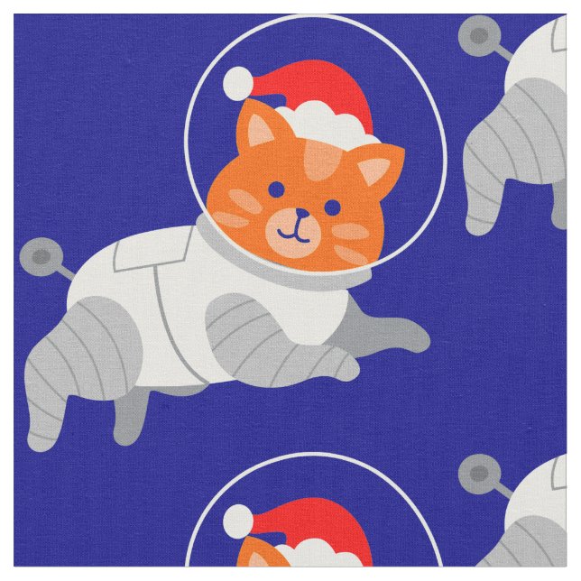 Tissu astronaute chat laid noël père Noël (Fermer)