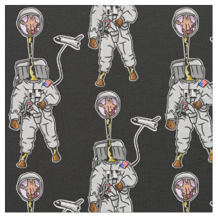 Tissu astronaute drôle de girafe