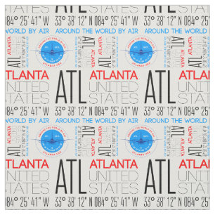 Tissu ATL, Atlanta Travel The World Par Air Motif