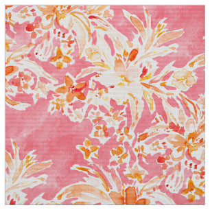 Tissu ATTEINTE de floral sauvage rose