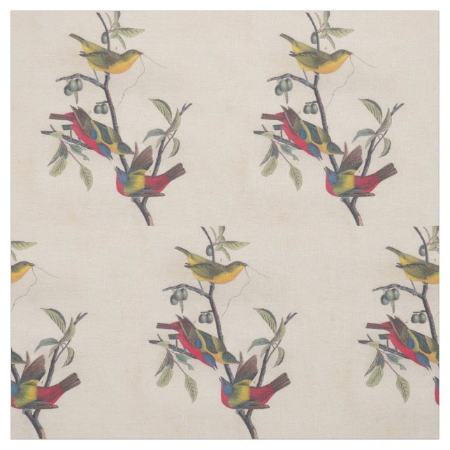 Tissu Audubon Peint Bunting Bird Wildlife (Échantillon)