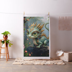 Tissu Auren – Petit dragon de la forêt émeraude