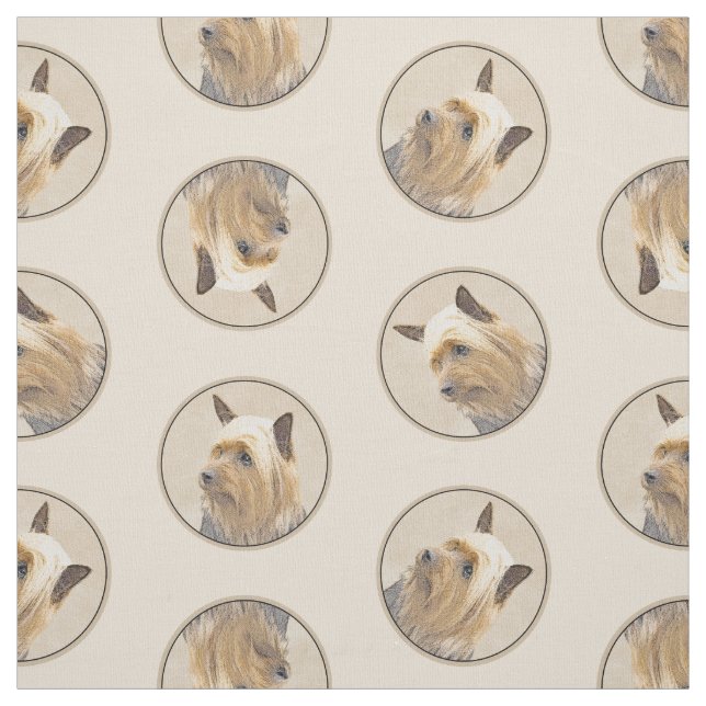 Tissu Australian Silky Terrier Peinture Original Chien A (Échantillon)