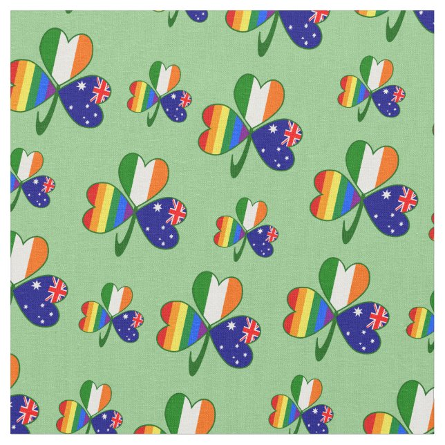 Tissu Australie Irlande Shamrock Gay pride (Fermer)
