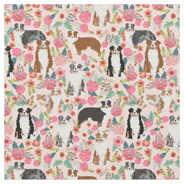 Tissu Australien Shepherd vintage floral mélange rose (Fermer)