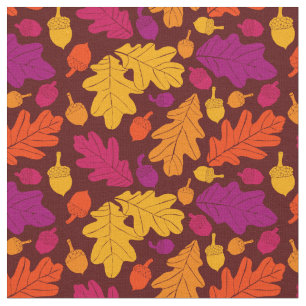 Tissu Automne Chêne Feuilles et Acorns Motifs