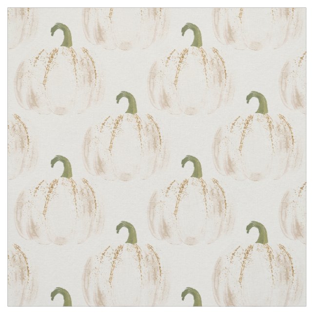 Tissu Automne Citrouille blanche (Échantillon)