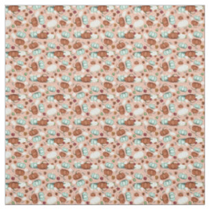 Tissu Automne Citrouille Floral