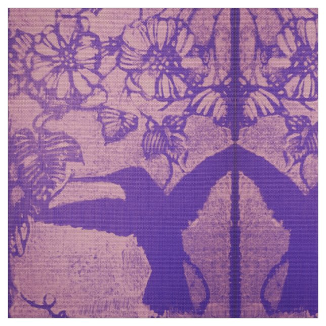 Tissu aux colibris lavande délavé (Échantillon)