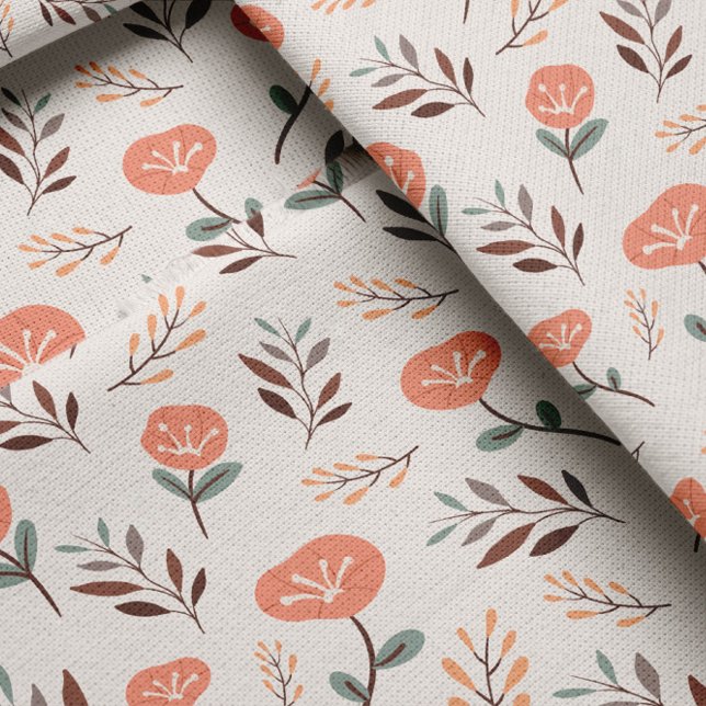 Tissu aux Coquelicots Rouges Scandi (Créateur téléchargé)