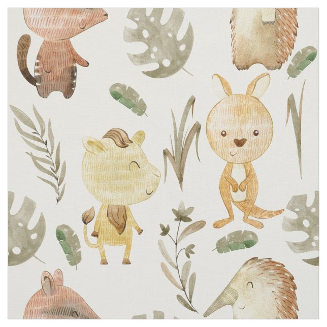 Tissu avec animaux australiens pour enfants (Échantillon)